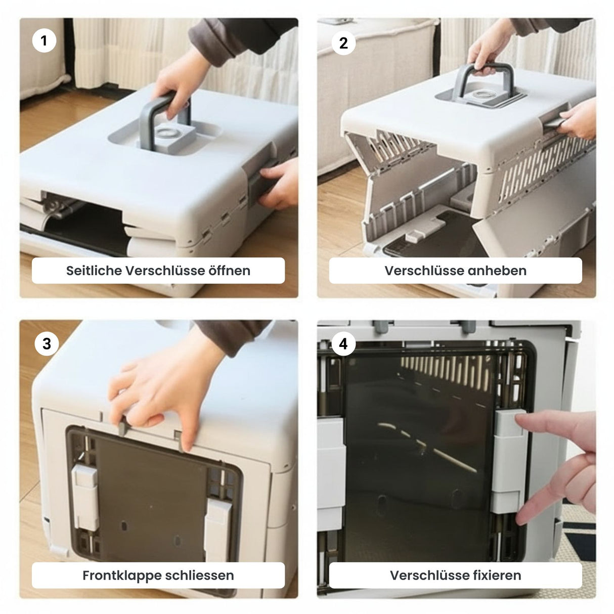 Zusammenklappbare Transportbox für Katzen Tiertransport Reisebox