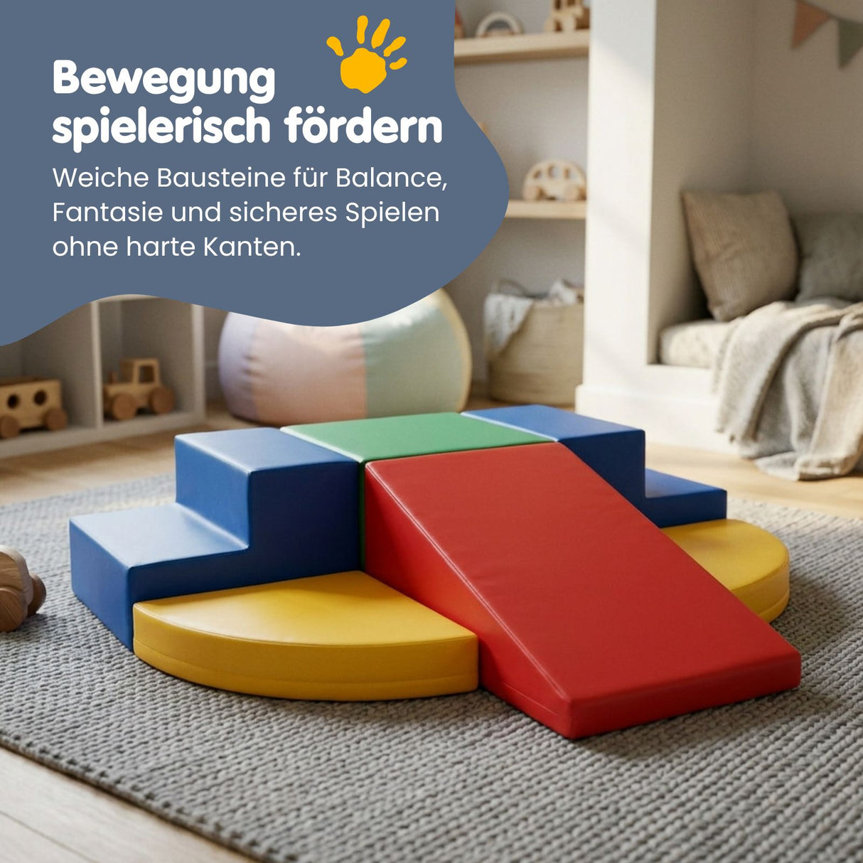 6-tlg. Softbausteinset Eckkletterer für Kinder Softplay-Bausteine
