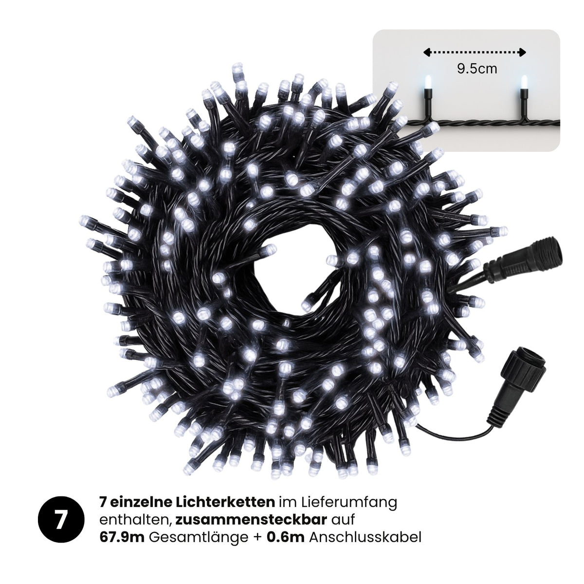 LED-Gartenbeleuchtung 67.9m Gartenleuchte Outdoor-Dekoleuchte