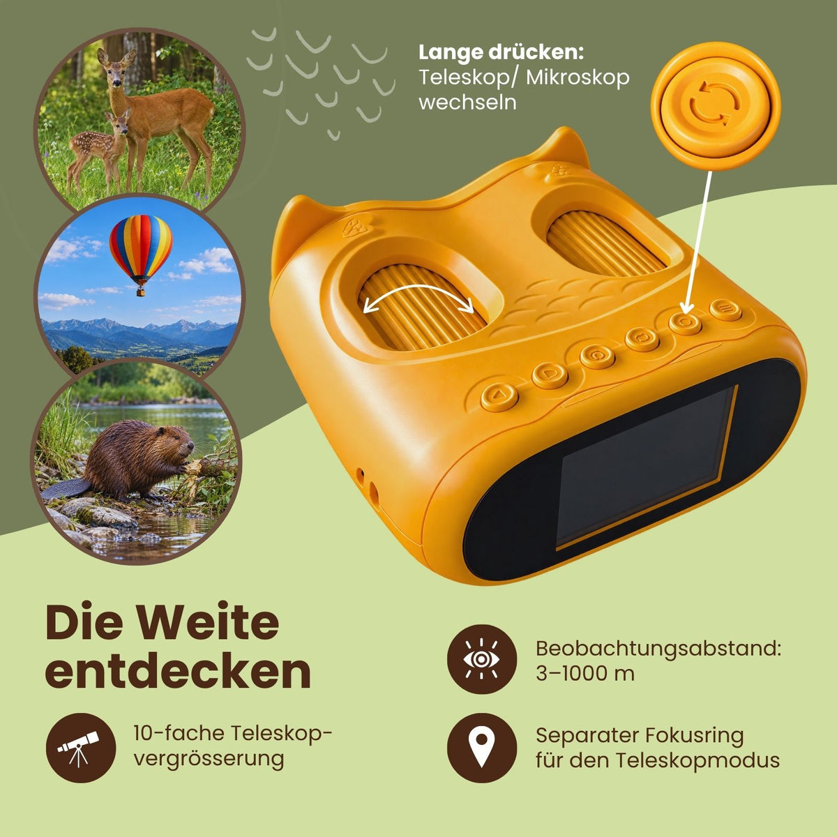 2-in-1 Kindermikroskop und -teleskop Handmikroskop Digitalmikroskop