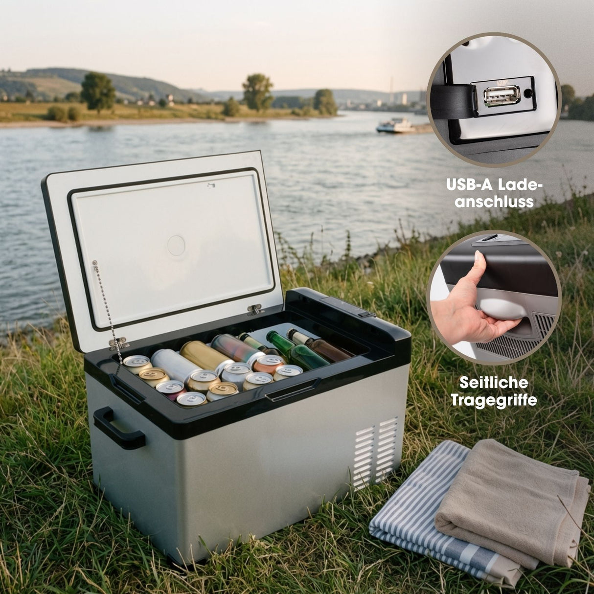 Kompressor-Kühlbox 30L Gefrierbox Camping-Kühlschrank Auto-Kühlbox