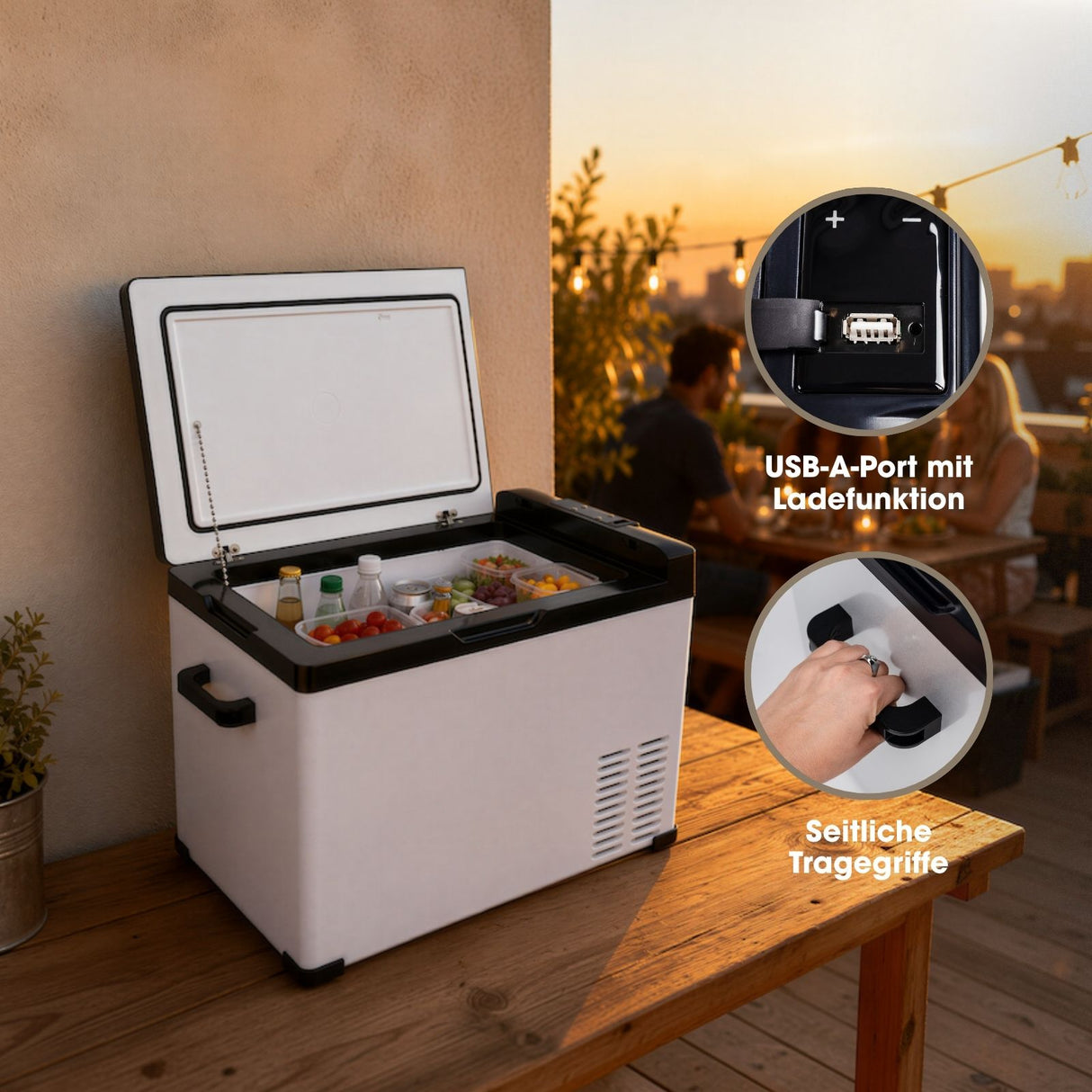 Kompressor-Kühlbox 40L Gefrierbox Auto-Kühlbox Camping-Kühlschrank