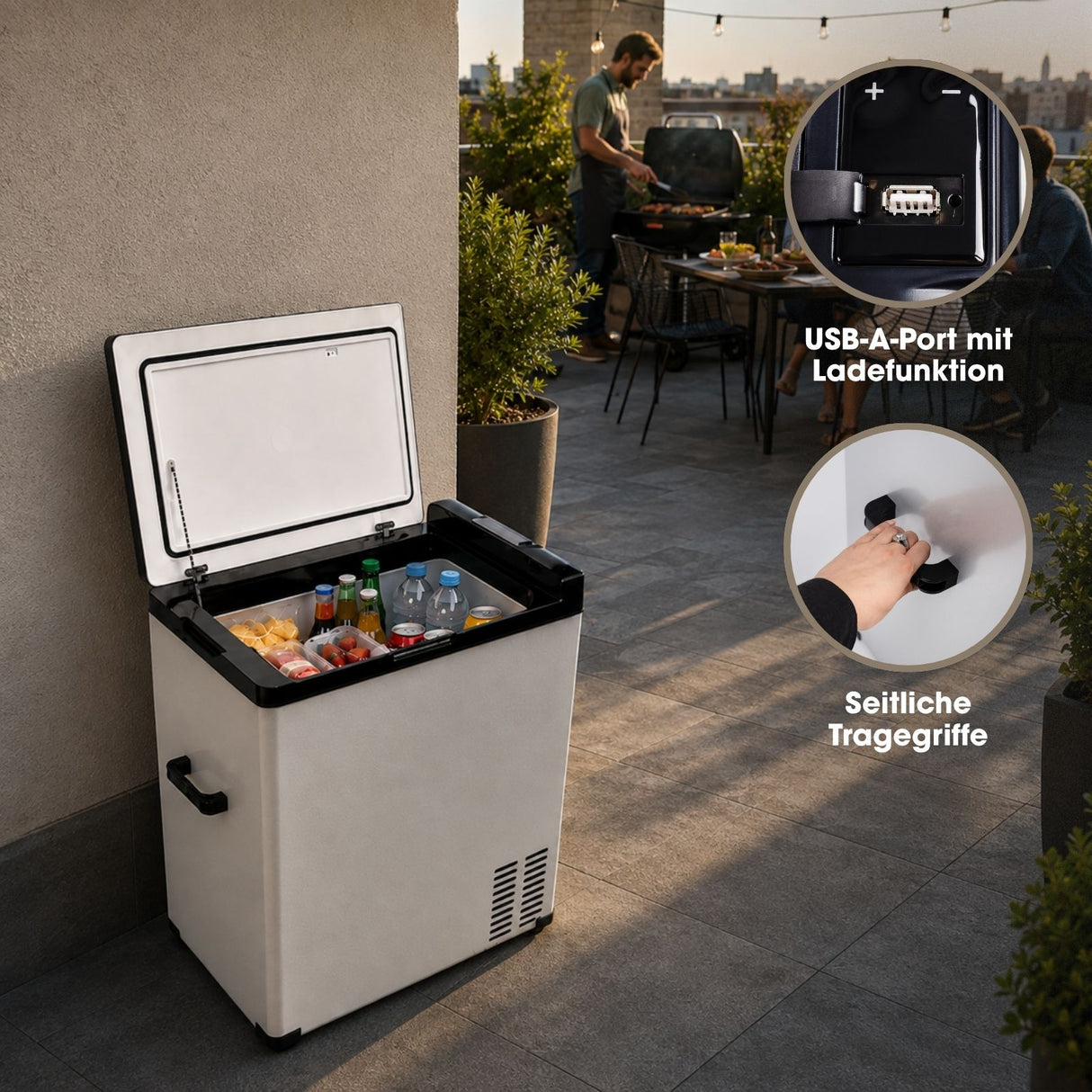 Kompressor-Kühlbox 75L Camping-Kühlschrank Auto-Kühlbox Gefrierbox