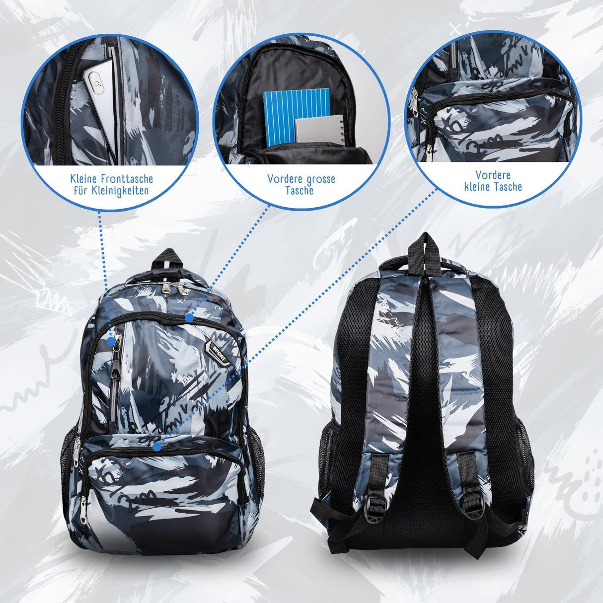Schulrucksack Teenager-Rucksack Schulranzen Schulthek Schuelzgi