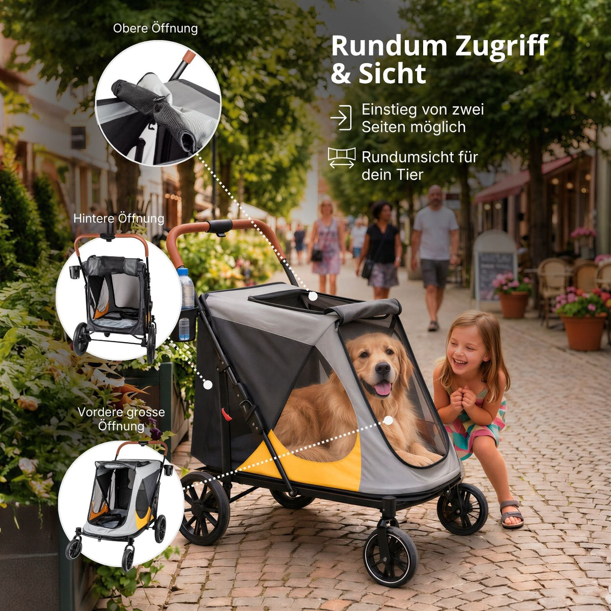 Buggy für Hunde Gr. XL Hundewagen Haustierwagen Pet Stroller Tierbuggy