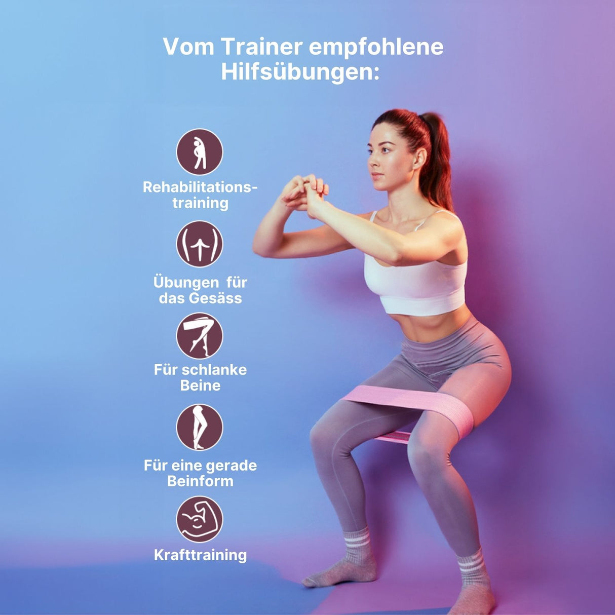 Glute-Band Hip-Resistance-Band Trainingsband Booty-Band Fitnessband