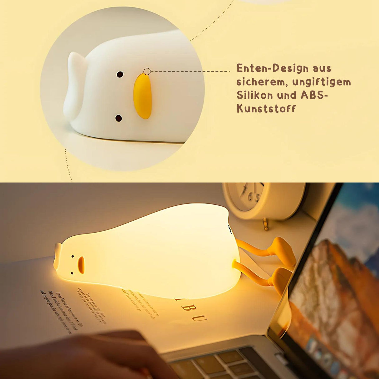 LED-Enten-Nachtlicht Kinder-Nachttischlampe Tischleuchte Beleuchtung