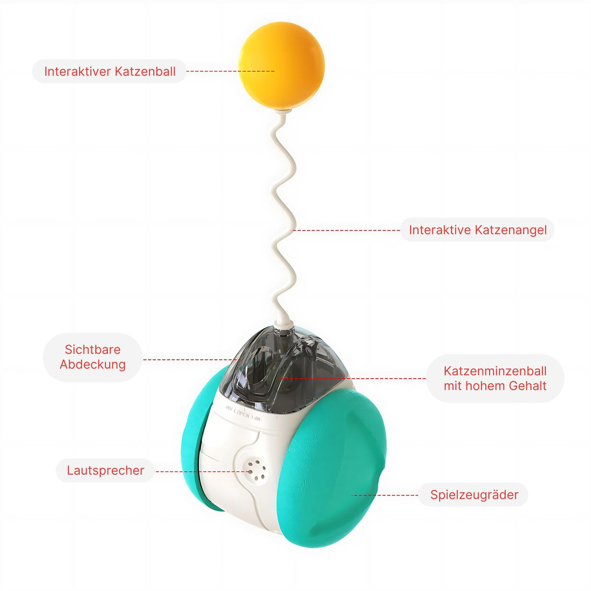 Interaktives Katzenspielzeug Balance-Schwung-Spielzeug Katzenfederspielzeug Katzenkugel