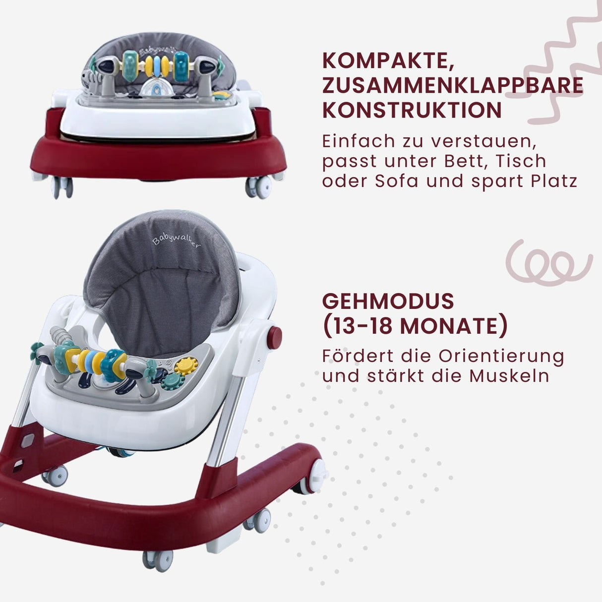 Baby Walker Lauflernwagen Lauflernhilfe Laufwagen Gehfrei Laufhilfe Kleinkinder