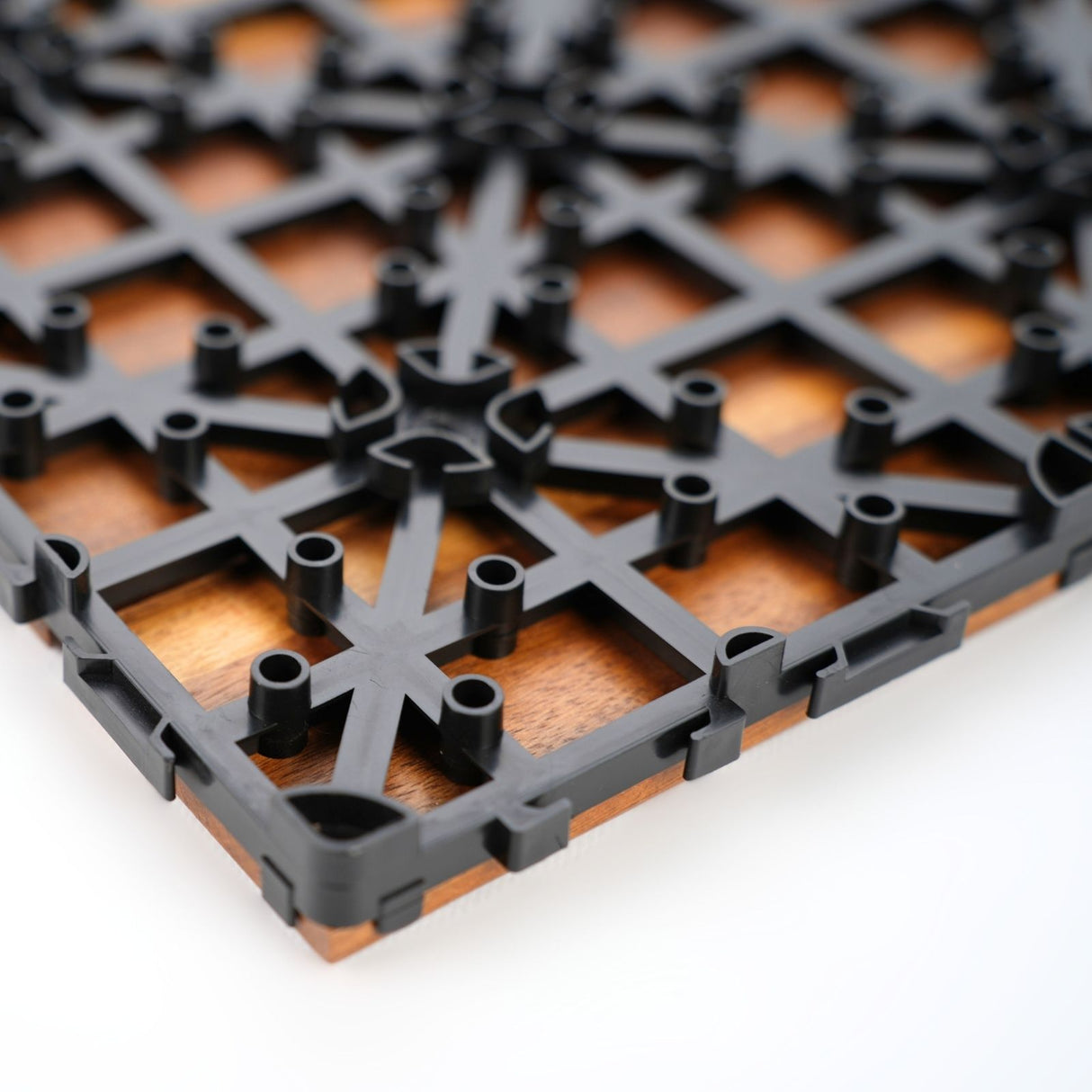 4er-Set Akazienholz-Fliesen Holzfliesen Bodenplatten Klickfliesen