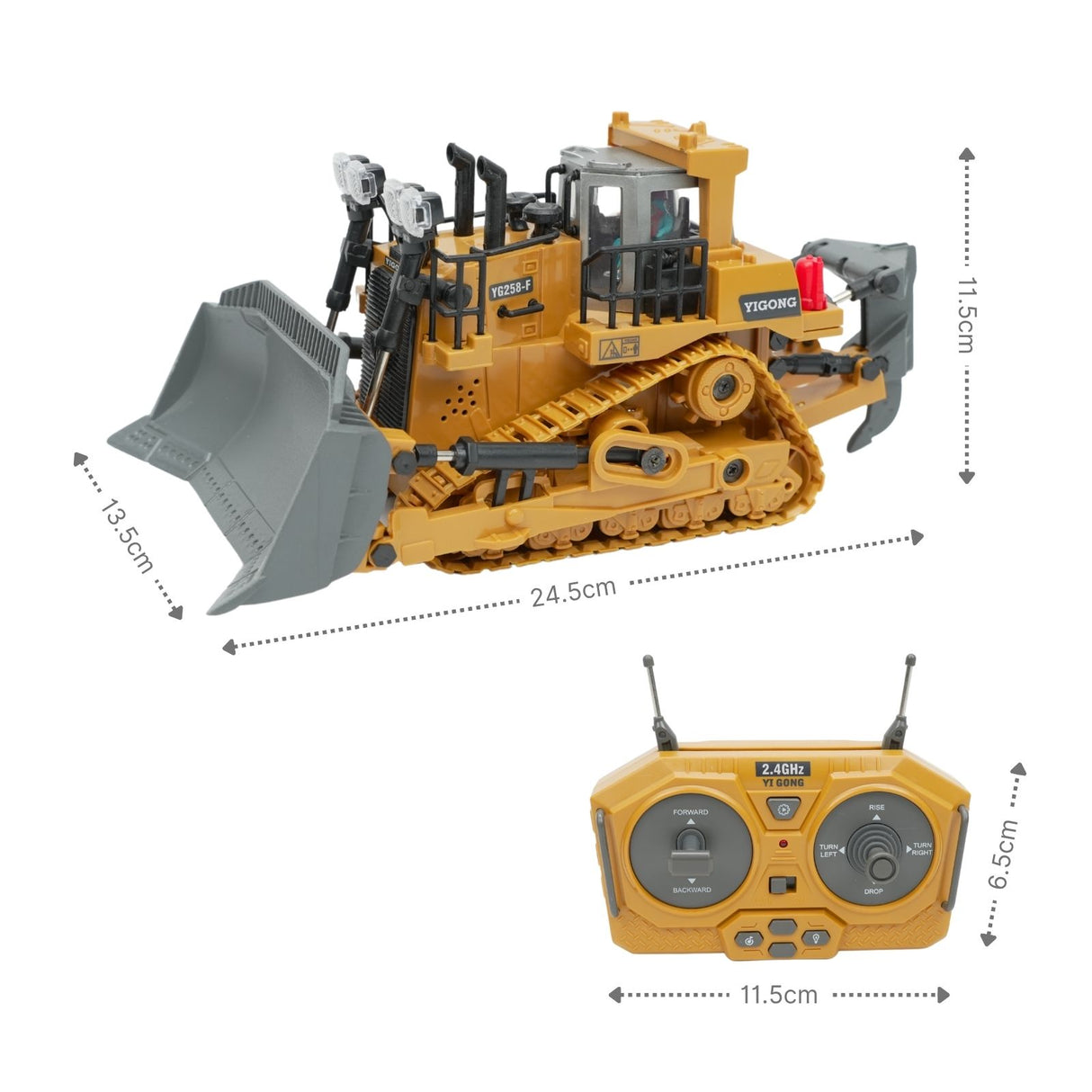 Ferngesteuerter Bulldozer Planierraupe Baufahrzeug Spielzeug 1:24