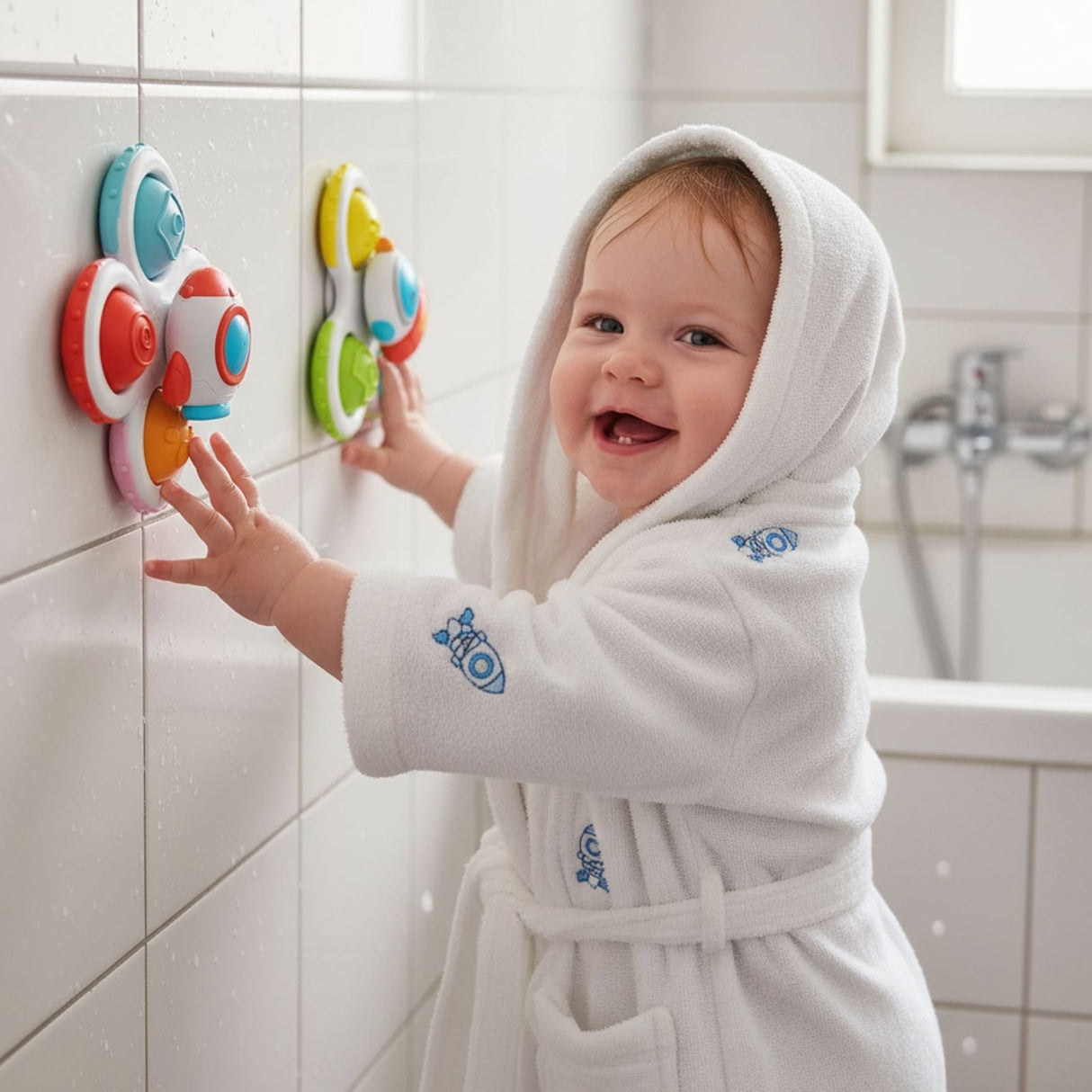 3er-Set Saugnapf-Kreisel Babyspielzeug Badespielzeug Fidget Spinner