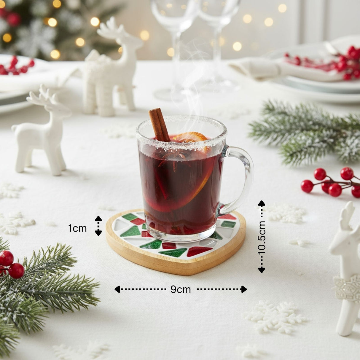 DIY-Mosaik-Bastelset Weihnachtsmann Mosaik-Untersetzer Herz-Untersetzer