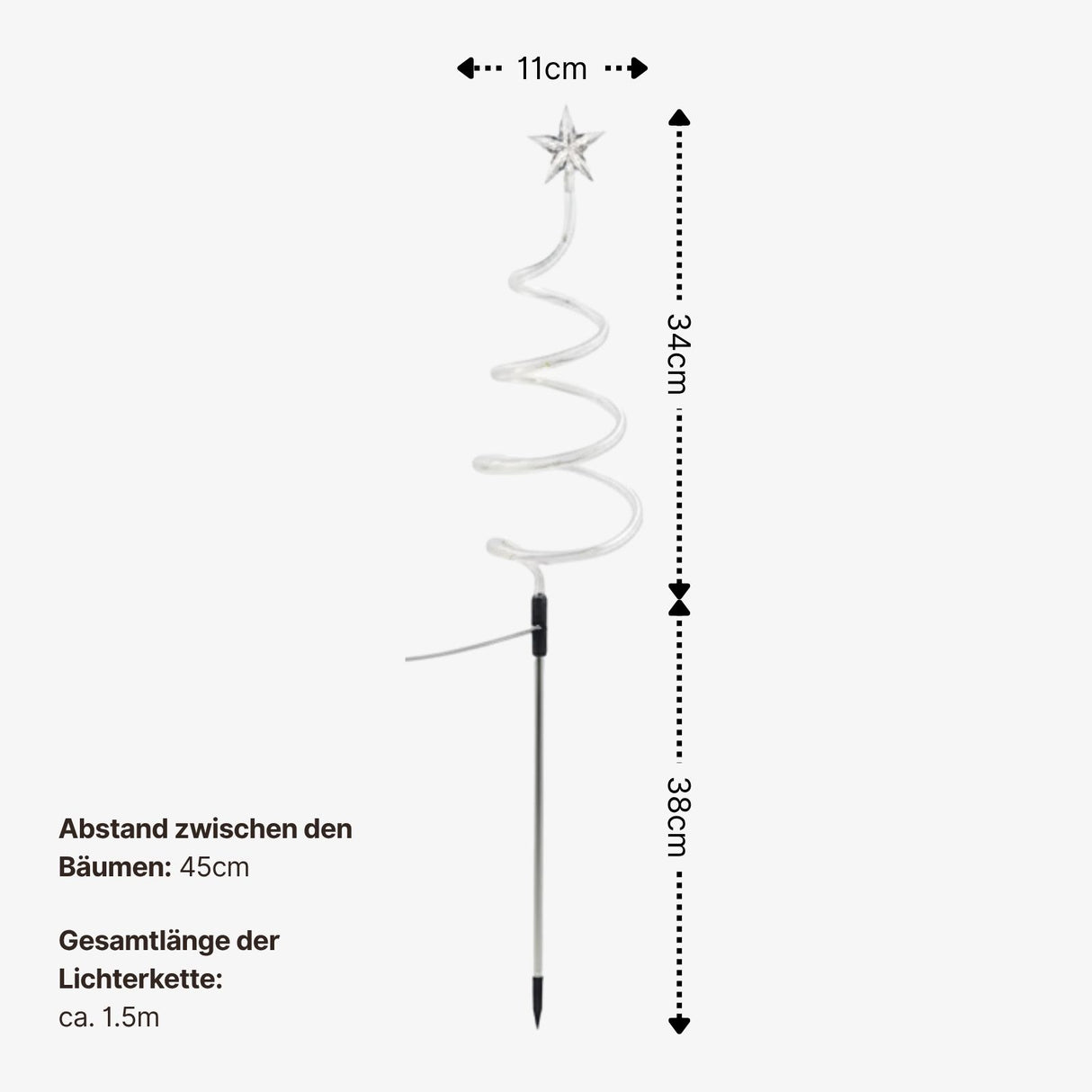 4er-Set LED Solar-Spiralbaum Solarleuchte Lichterkette Weihnachtsdeko