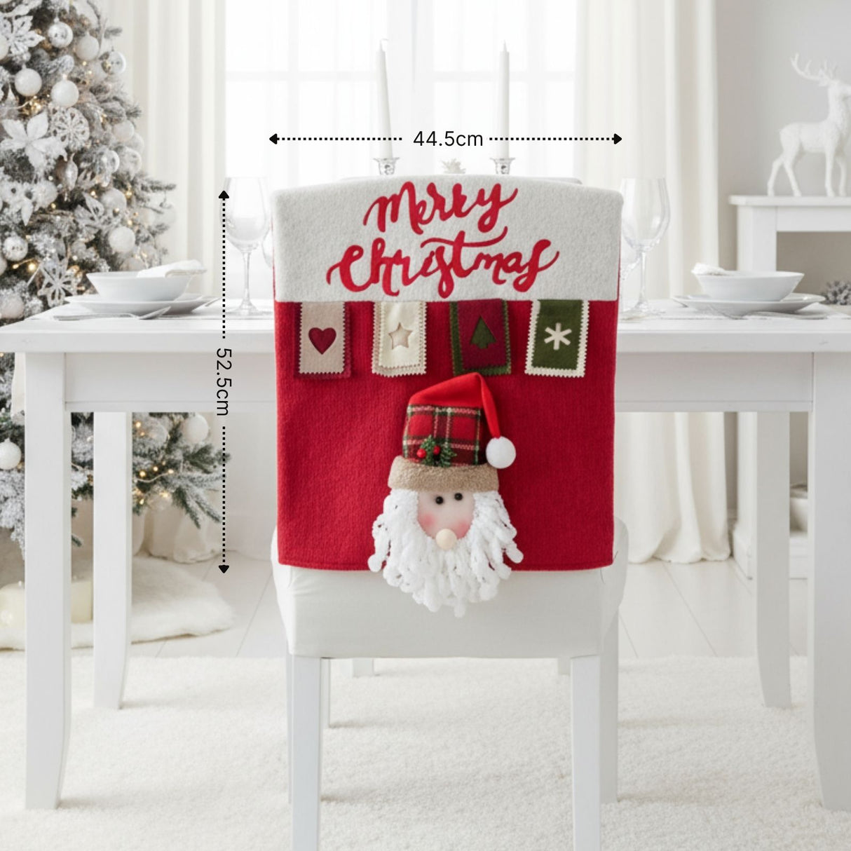 Stuhlhusse mit Weihnachtmann Weihnachts-Stuhldeko Stuhlbezug