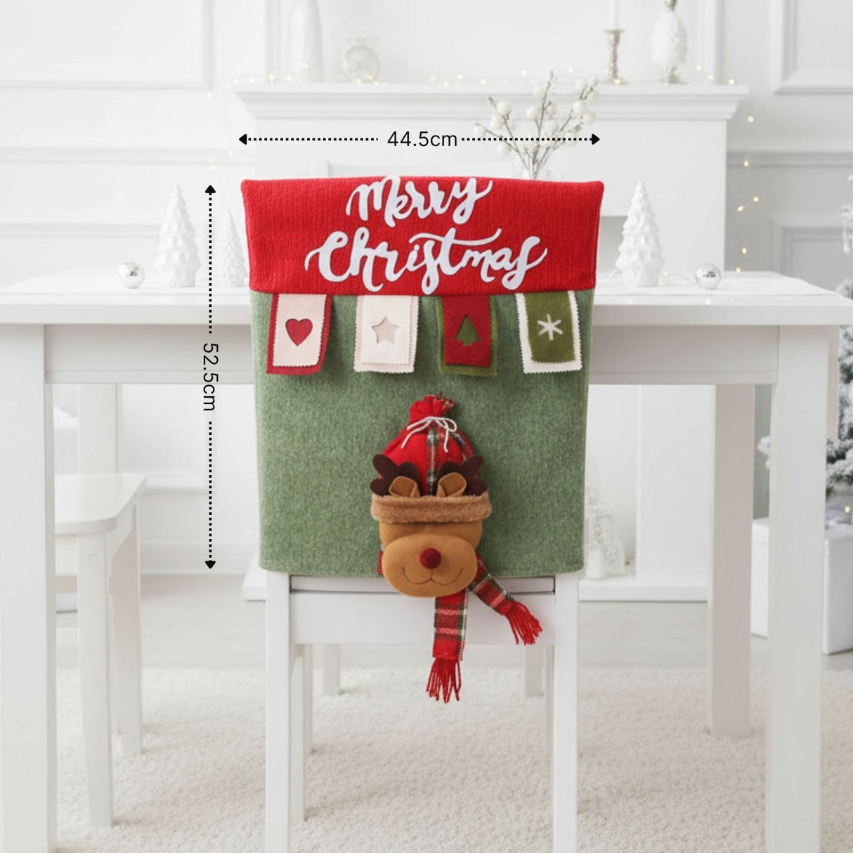 Stuhlhusse mit Rentier Weihnachts-Stuhldeko Stuhlbezug Stuhlüberzug
