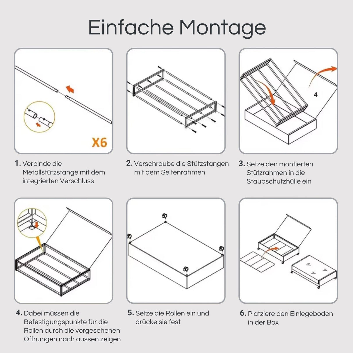 Aufbewahrungsbox mit Rollen Unterbettkommode Aufbewahrungstasche