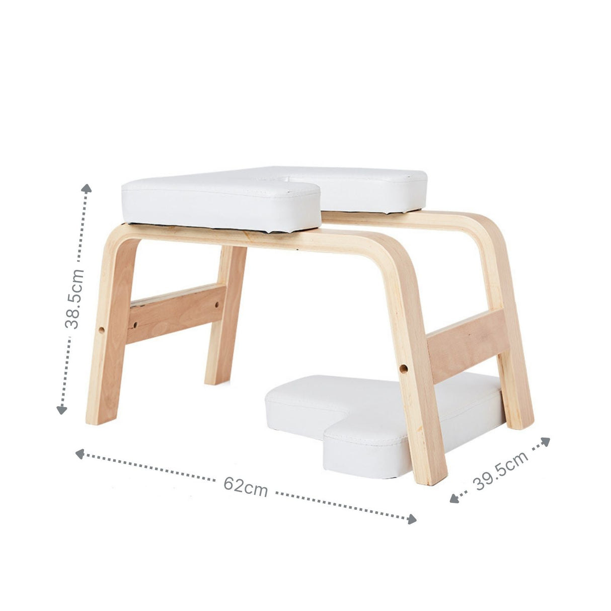 Yoga Kopfstandhocker aus Holz mit Kissen Übungshocker Fusshocker