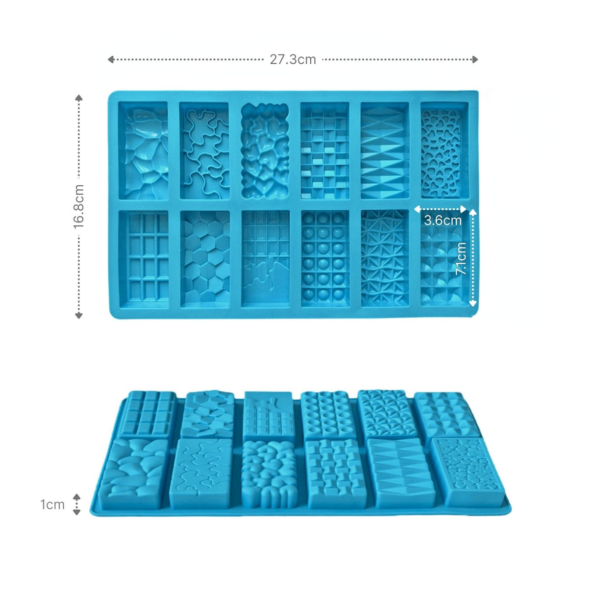 Silikonform mit 12 Kammern Schokoladenform Motivform Mini-Kuchenform
