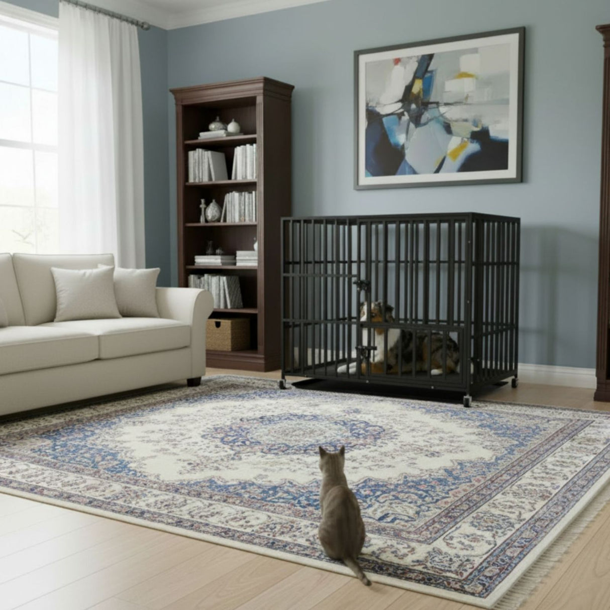 Hundekäfig Grösse L Hundebox Haustierkäfig Indoor-Käfig Metallkäfig