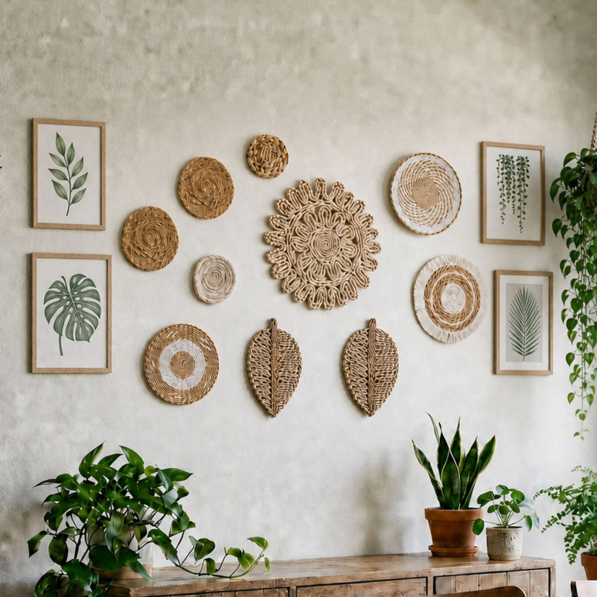 10-tlg. Set Boho-Wandteller Dekoelement Wanddeko Wandschmuck Boho-Stil