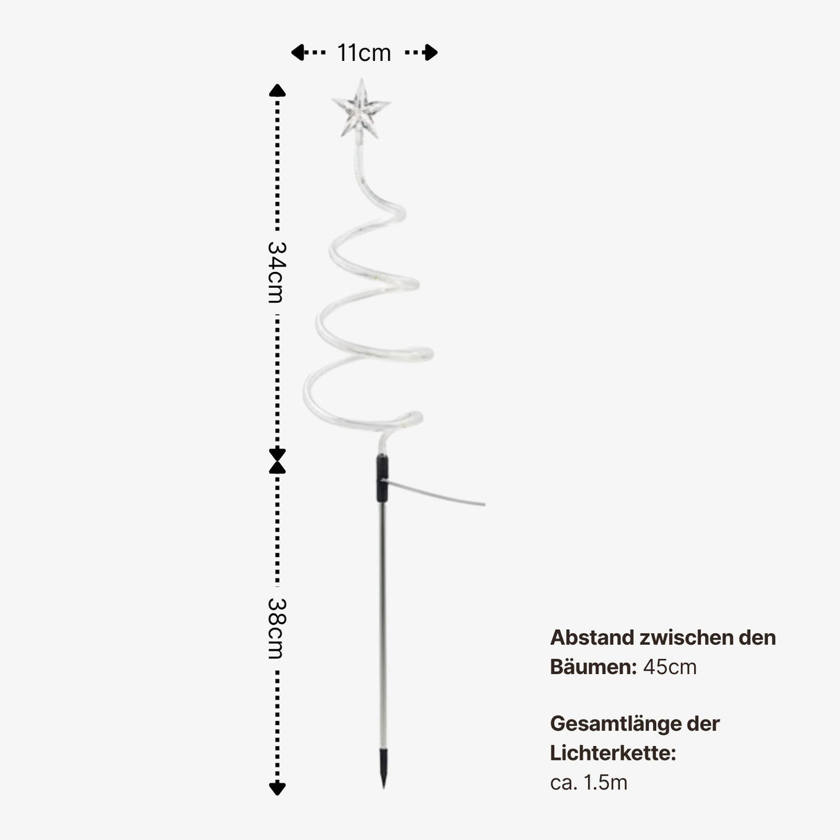 4er-Set LED-Dekoleuchte Solarleuchte Gartenbeleuchtung Spiralbaum
