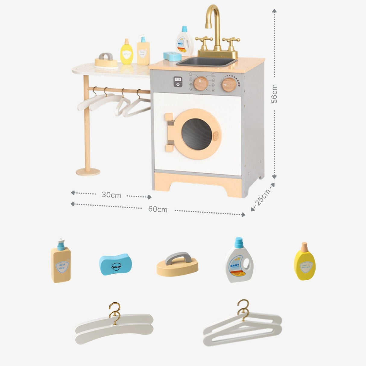 3-tlg. Kinder Haushalts-Spielset Kinderküche Kühlschrank Waschmaschine