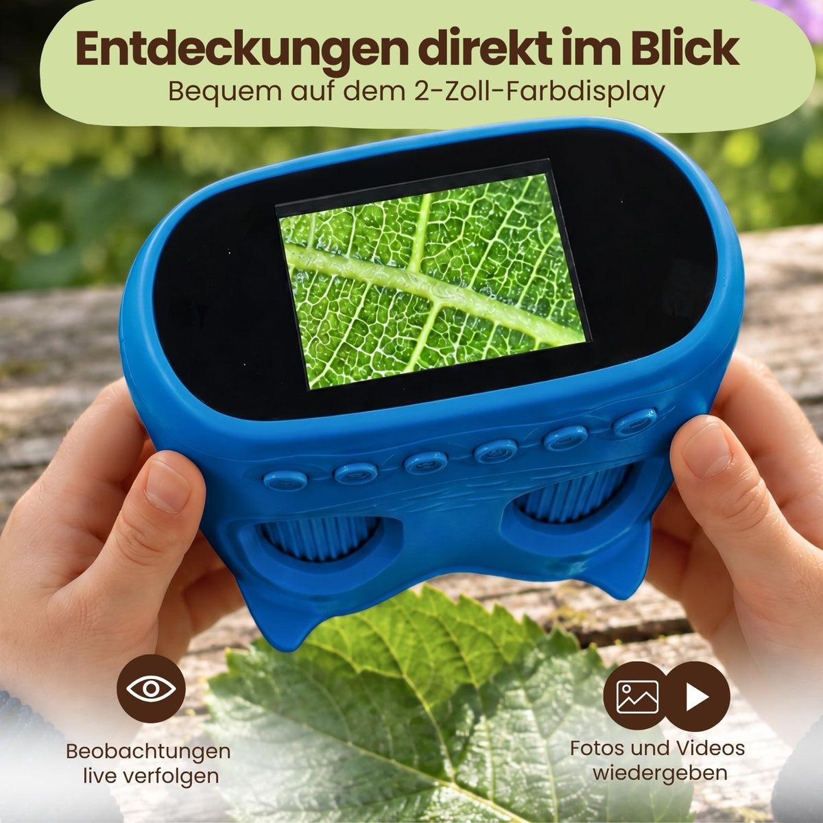 2-in-1 Kindermikroskop und -teleskop Digitalmikroskop Handmikroskop