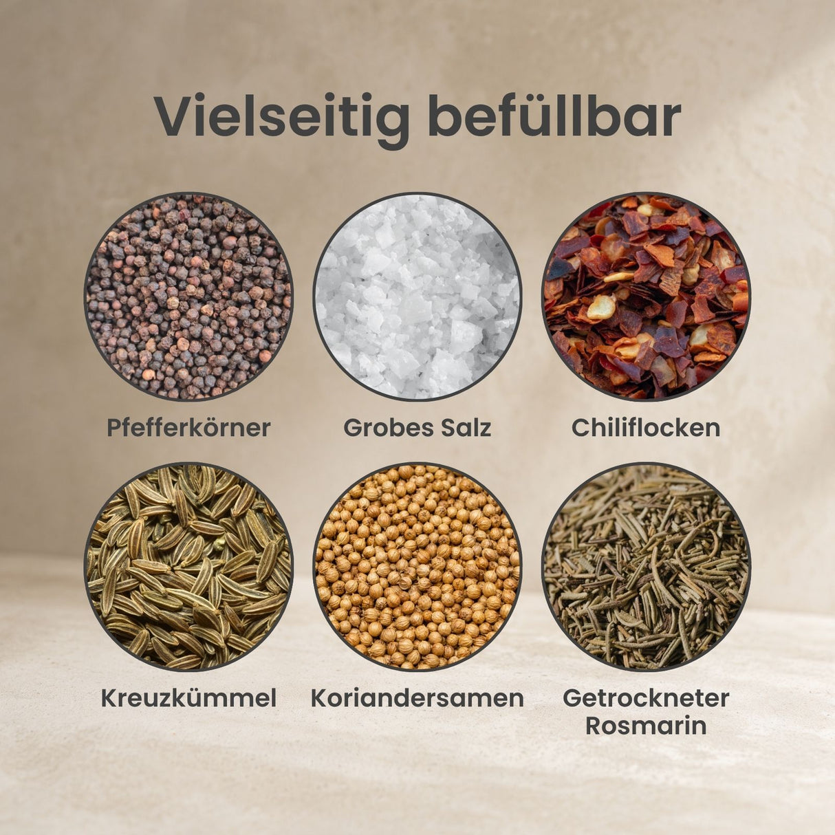 Salz- und Pfeffermühlen-Set Gewürzzerkleinerer Gewürzmühle Salzmühle