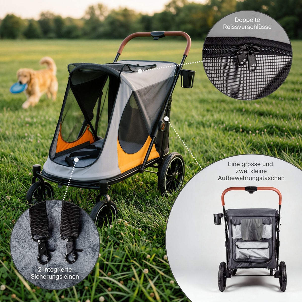 Buggy für Hunde Gr. XL Hundewagen Haustierwagen Pet Stroller Tierbuggy