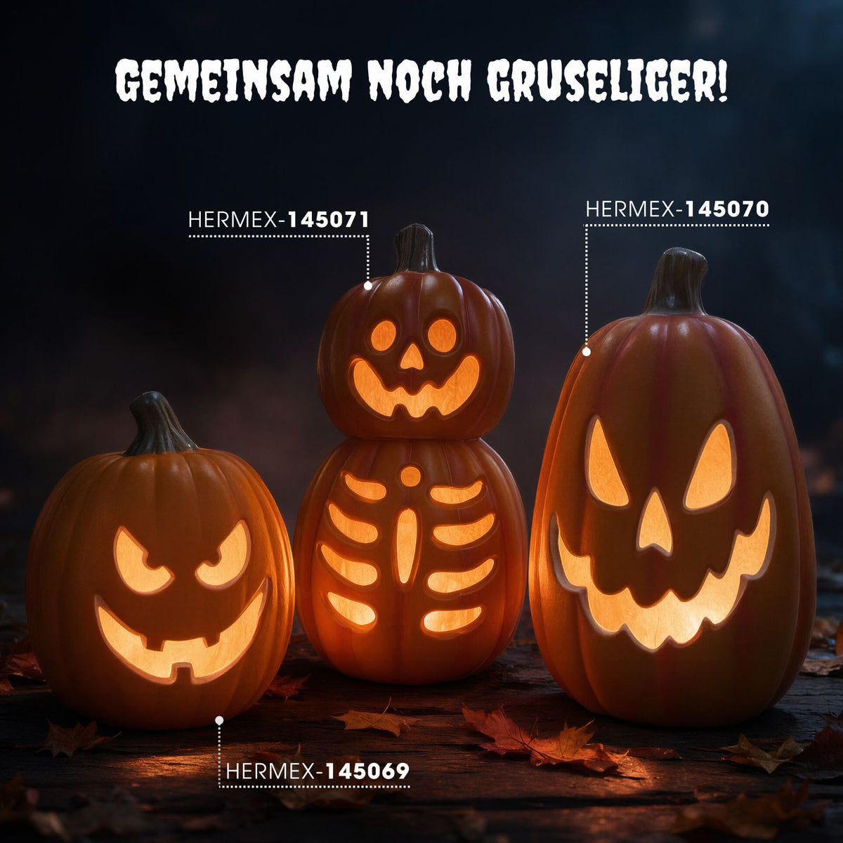 Halloween Kürbis mit LED Halloweendeko Partydekoration Leuchtkürbis