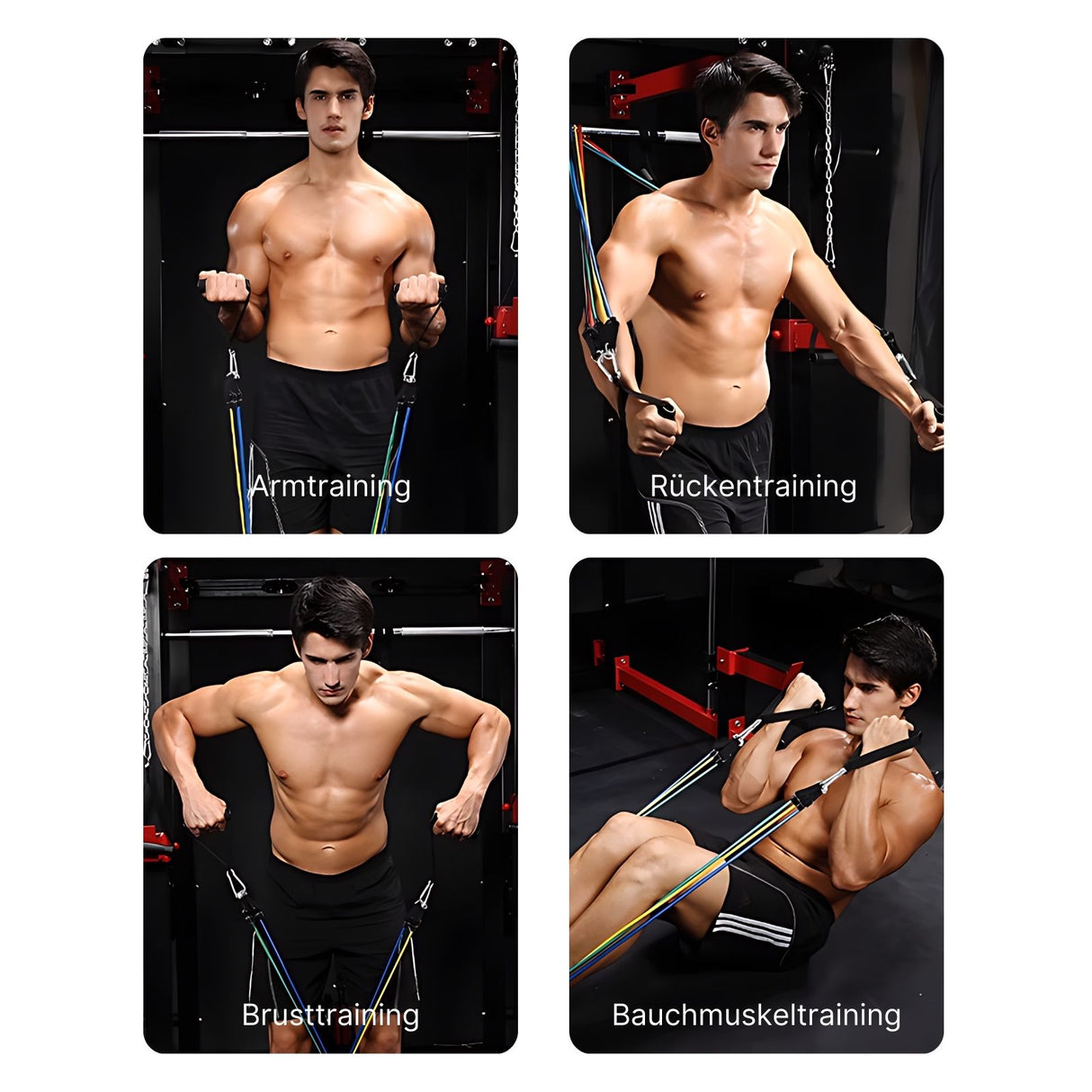 11-tlg. Set Resistance-Band Fitnessband Trainingsband Widerstandsband