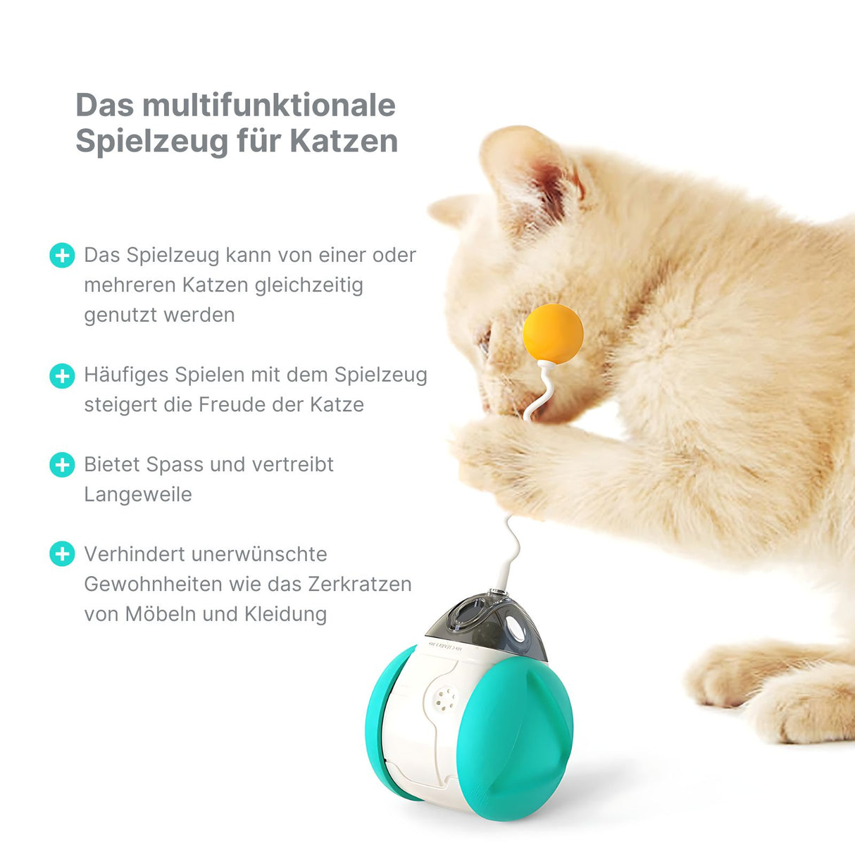 Interaktives Katzenspielzeug Balance-Schwung-Spielzeug Katzenfederspielzeug Katzenkugel