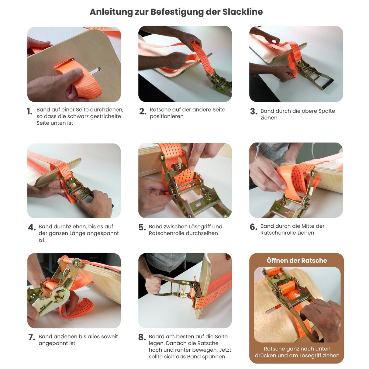 Fitness-Balanceboard mit Slackline Fitnessbrett Balancebrett