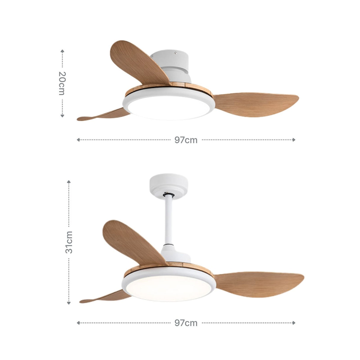 Ventilator mit LED-Beleuchtung Deckengebläse Deckenventilator