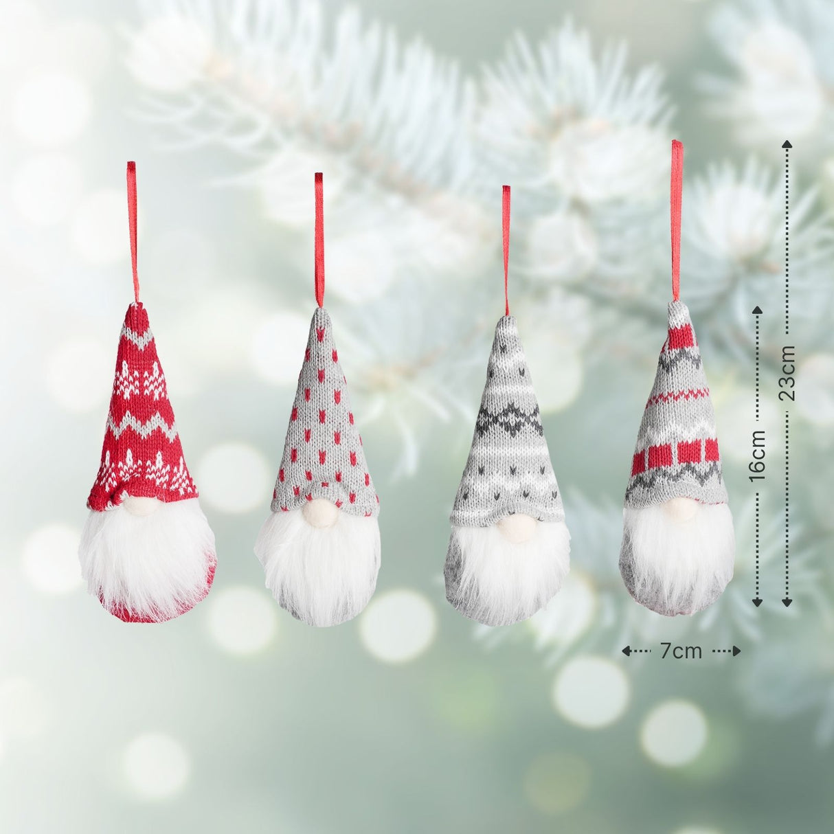 4er-Set Hängender Wichtel Gnom Weihnachtswichtel Weihnachtsdekoration