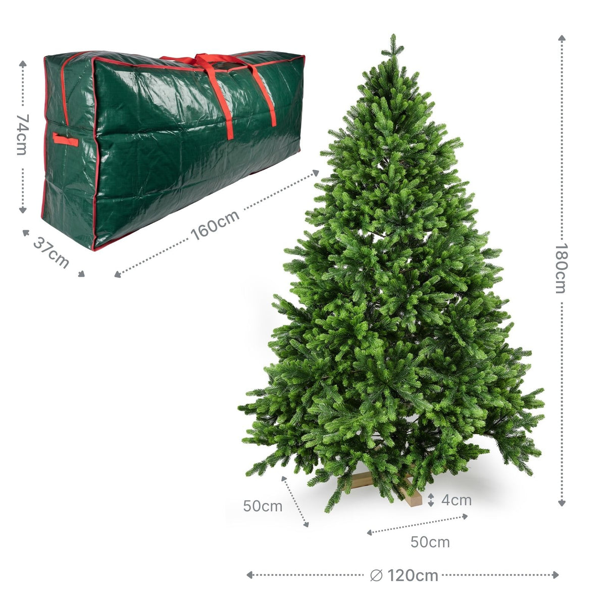 Weihnachtsbaum 180cm mit Tasche Christbaum Tannenbaum Tanne Xmas-Baum