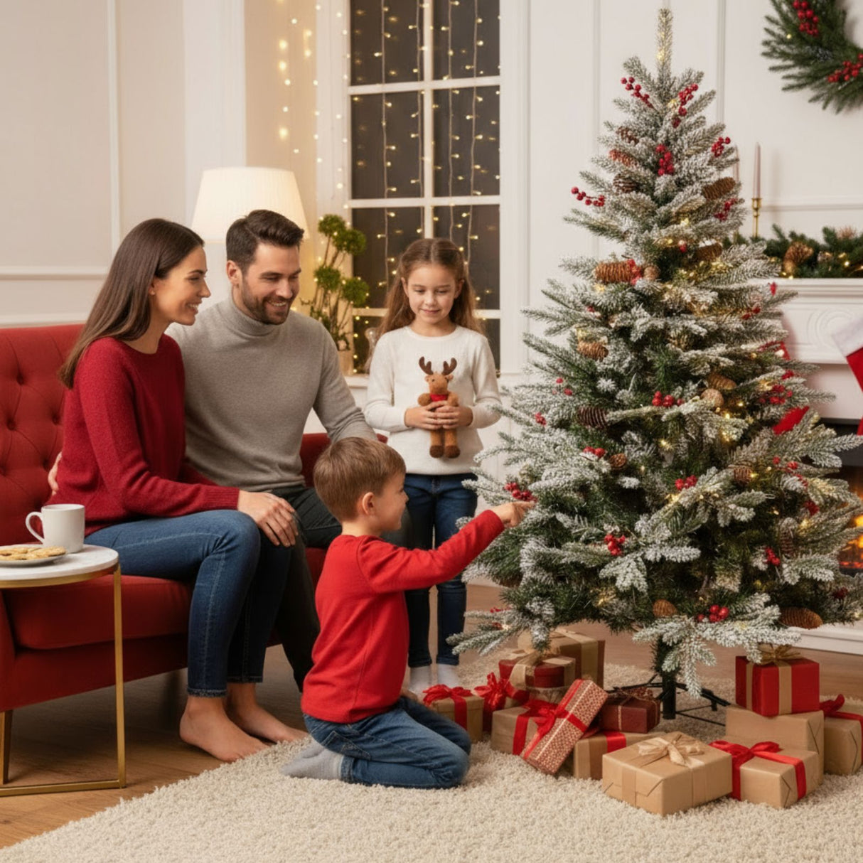 Weihnachtsbaum 180cm mit Schnee Tannenbaum Kunsttanne Christbaum