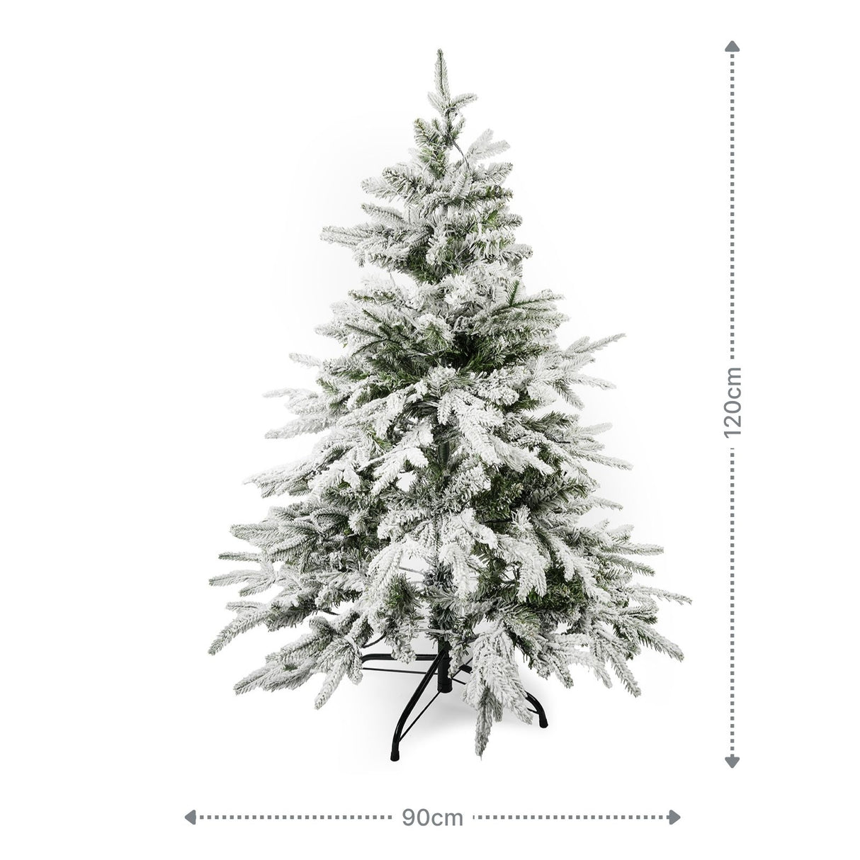 Weihnachtsbaum 120cm mit Schnee und LED Kunsttanne Christbaum Tanne