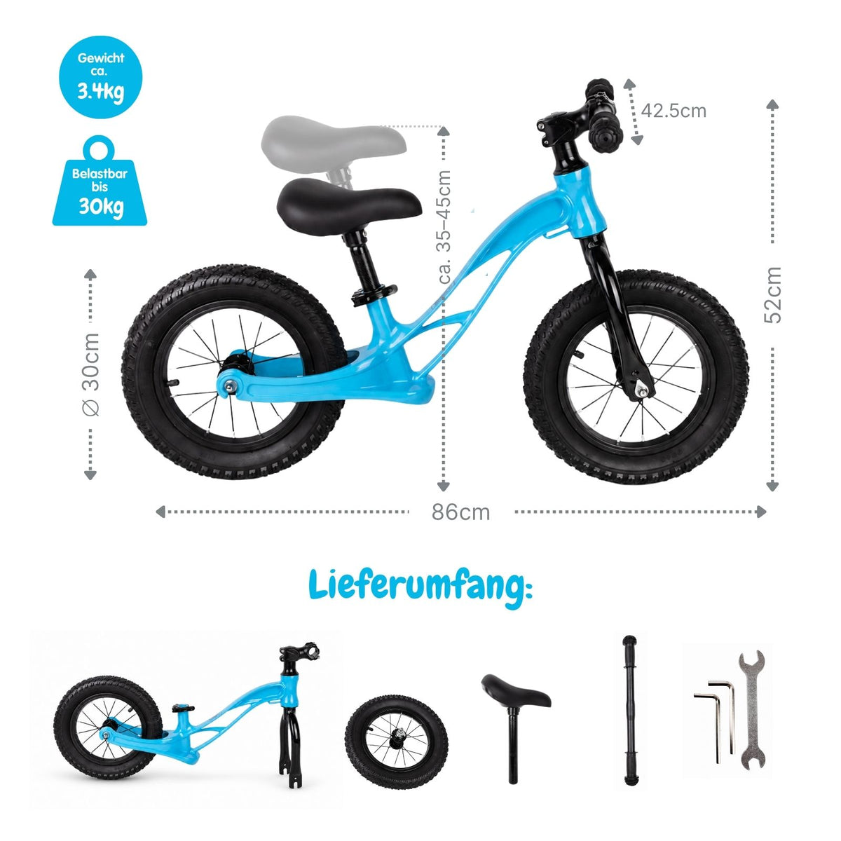 Laufrad Laufvelo Lauflernrad Balance Bike Kinderfahrrad ohne Pedale