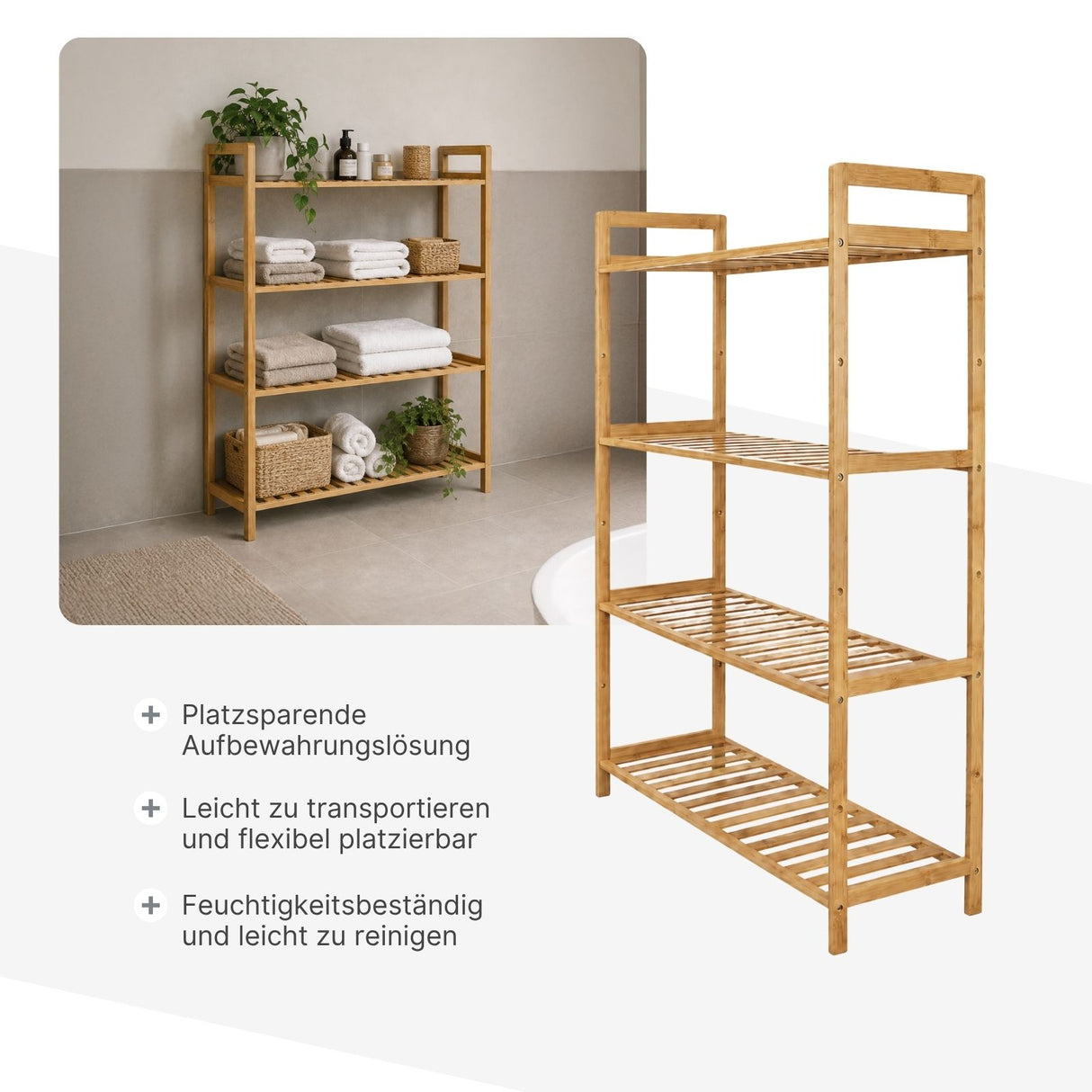 Bambus-Möbel-Set Standregal und Hängeschrank