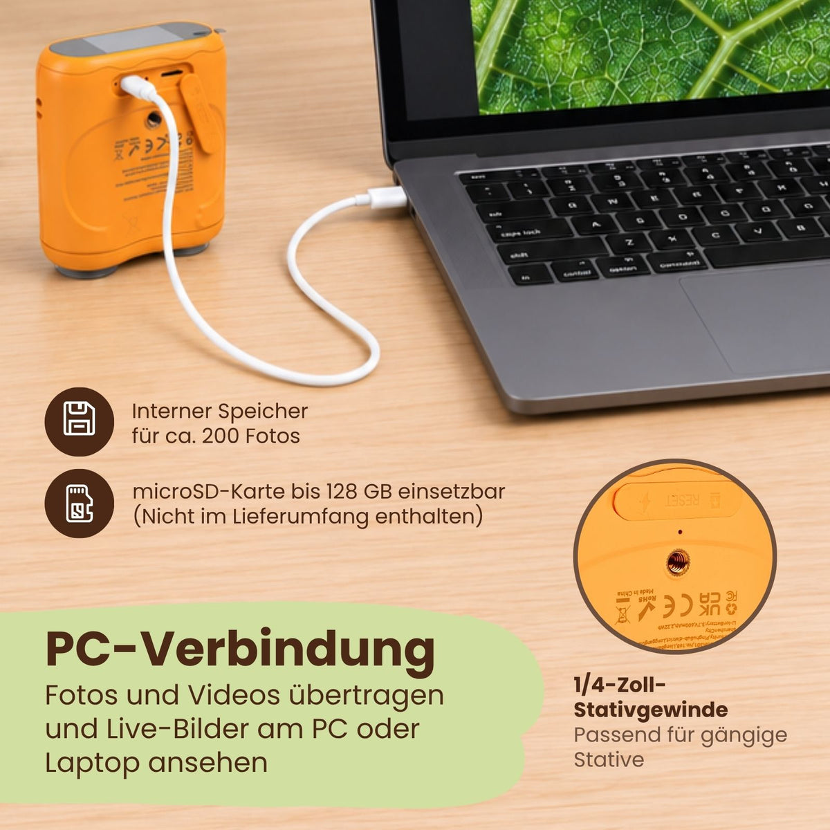 2-in-1 Kindermikroskop und -teleskop Handmikroskop Digitalmikroskop
