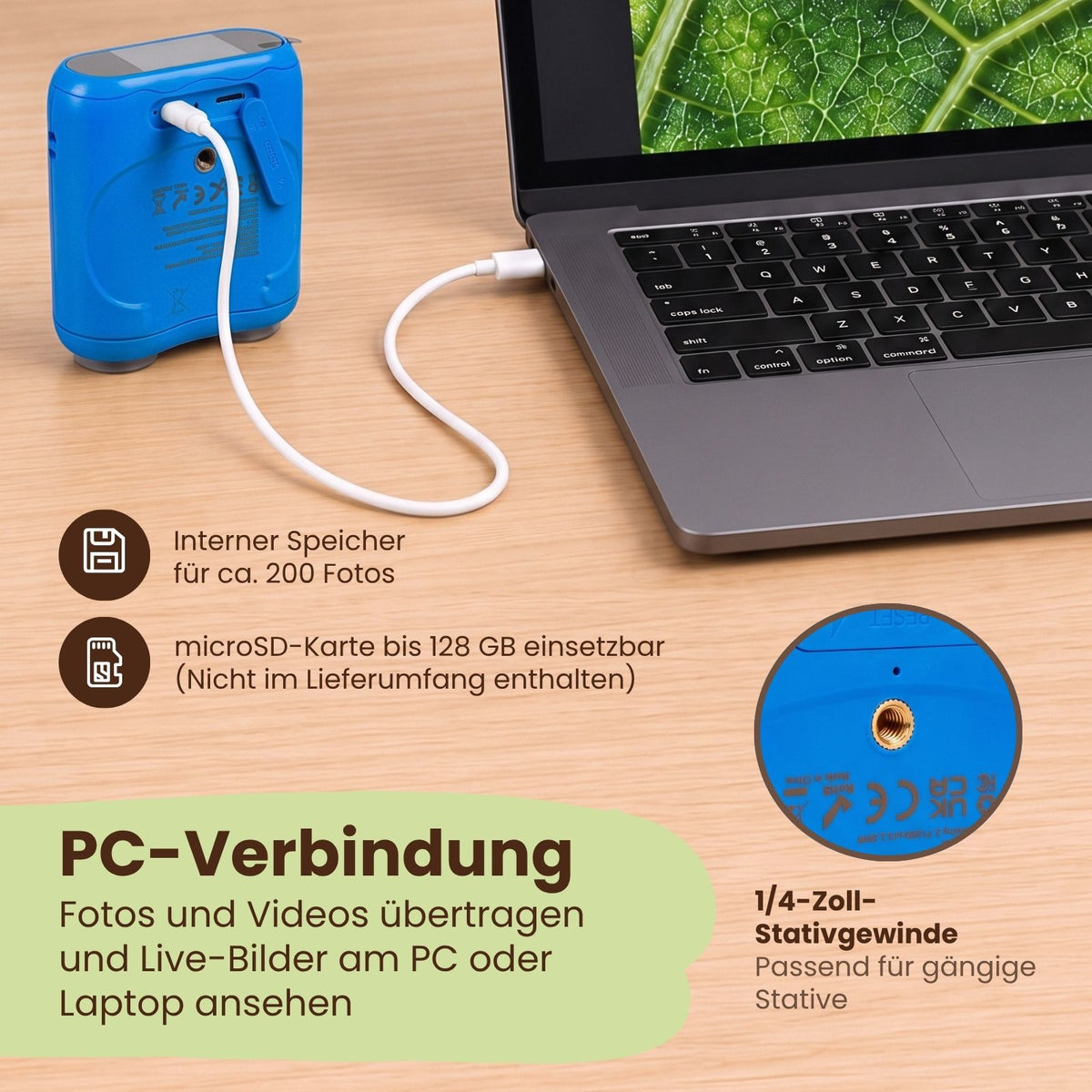 2-in-1 Kindermikroskop und -teleskop Digitalmikroskop Handmikroskop