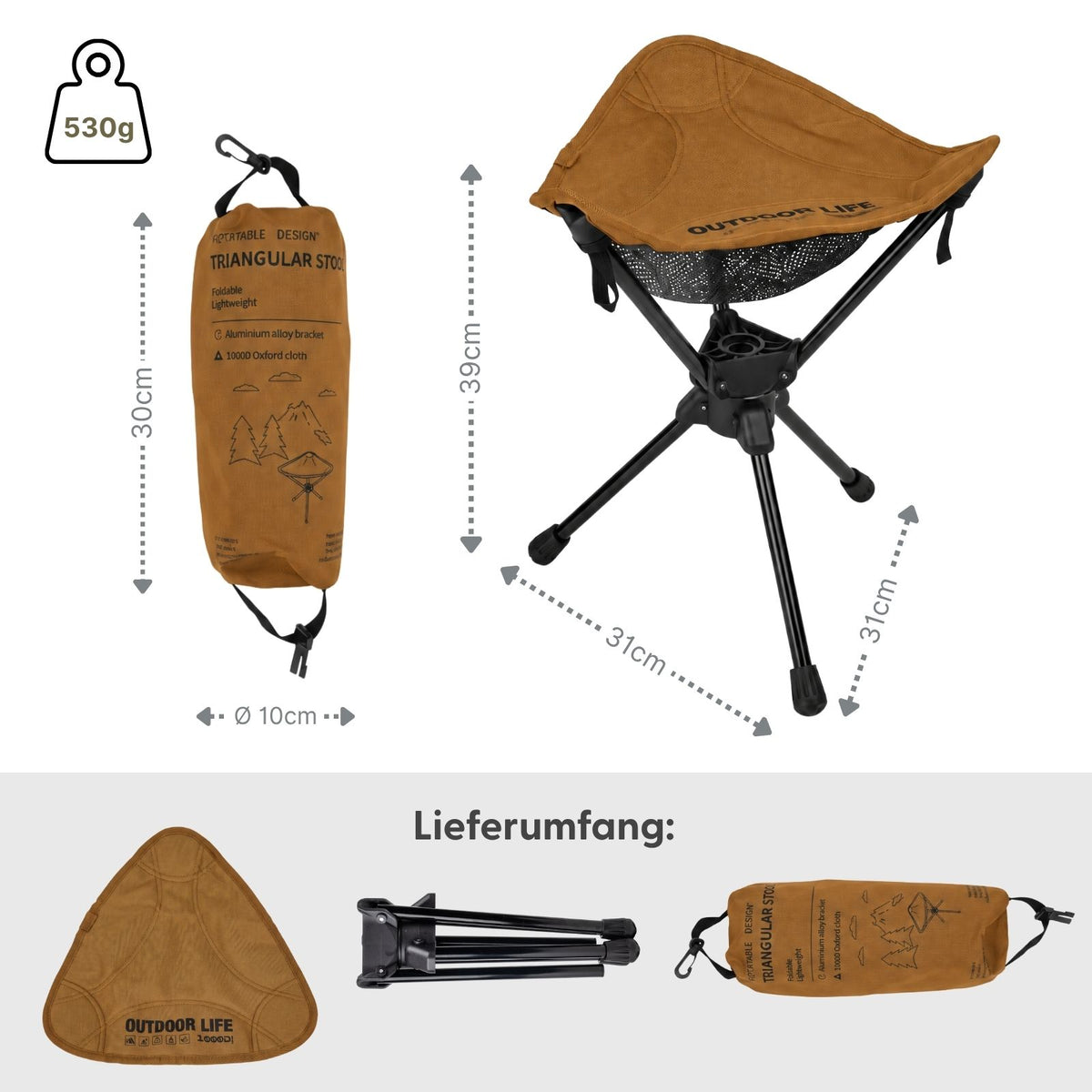 Campinghocker Outdoor-Sitzhocker Klapphocker Angelhocker Falthocker