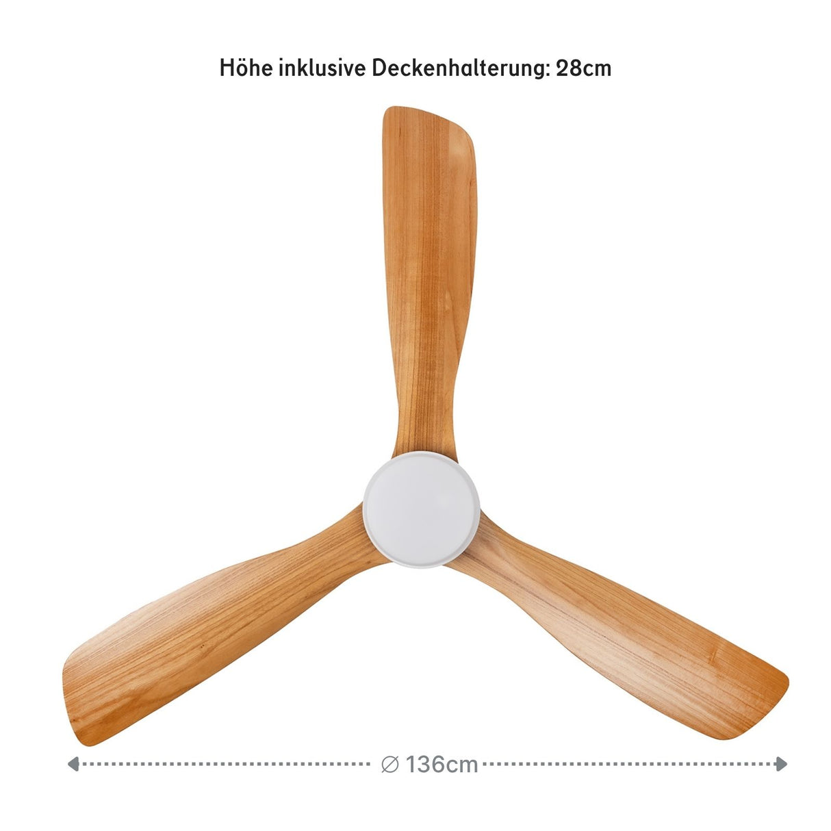 Holz-Deckenventilator Deckengebläse LED-Deckenventilator Deckenlüfter