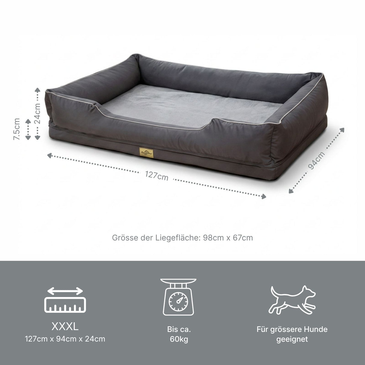 Hundebett Grösse 3XL Kuschelbett Schlafplatz Liegeplatz Haustierbett