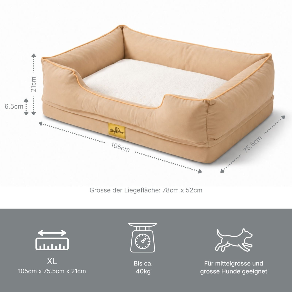 Haustierbett Grösse XL Kuschelbett Liegeplatz Hundebett Schlafplatz