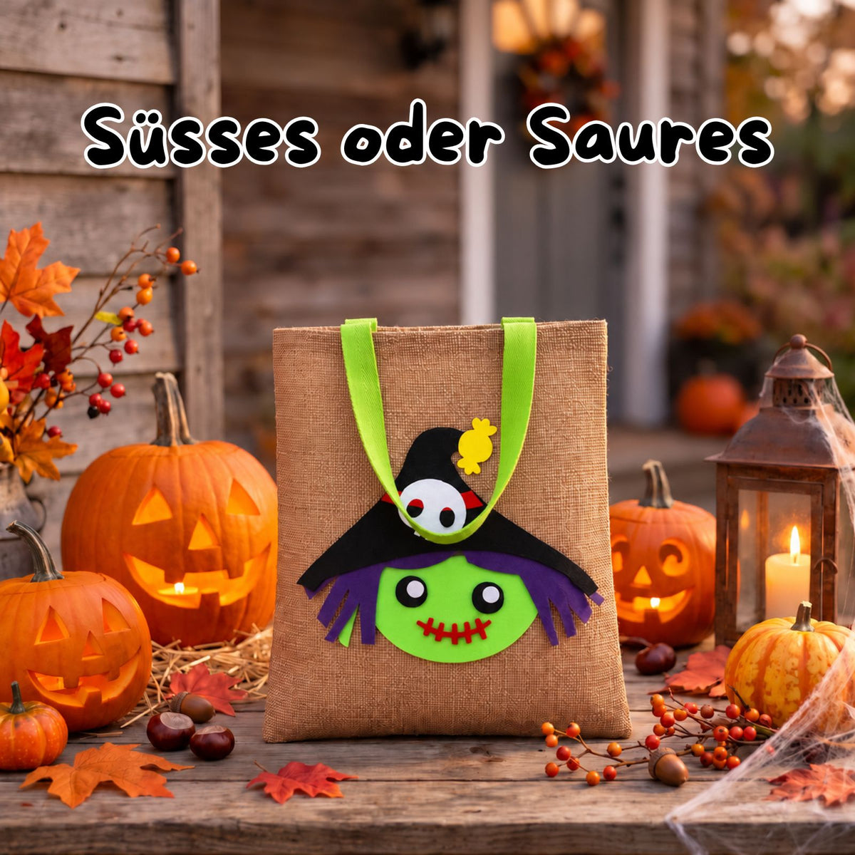 Halloween-Süssigkeitentasche Beutel Leinenbeutel Trick-or-Treat-Tasche