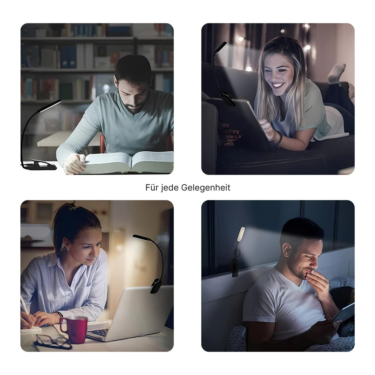 Leselampe LED USB-Leuchte Klemmleuchte Buchlampe Nachttischlampe