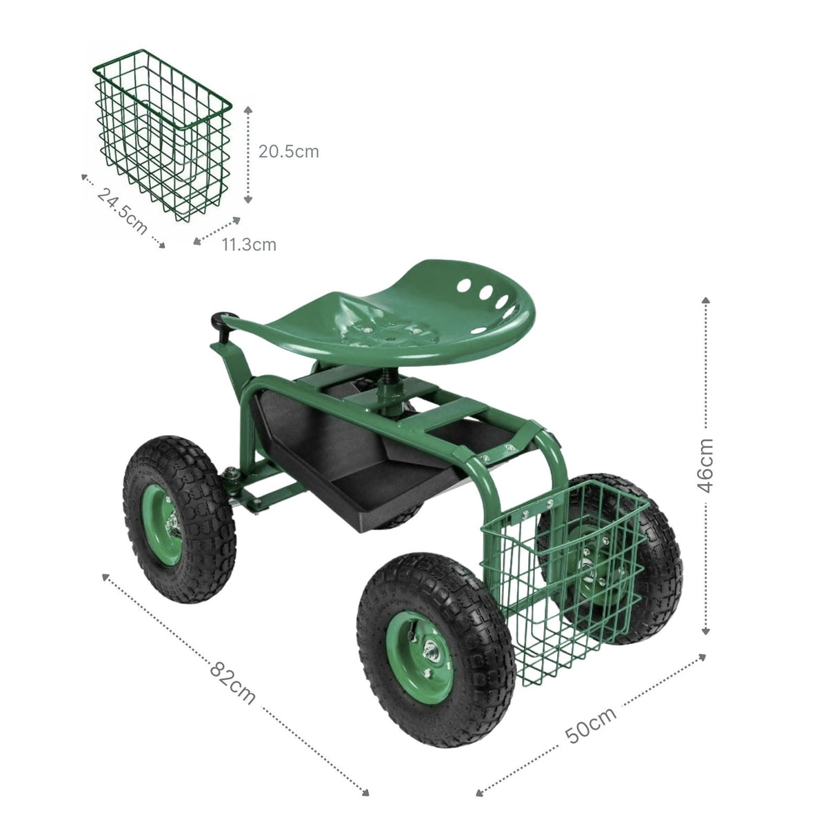 Gartenwagen Transportwagen Fahrbarer Gartensitz Rollsitz Gartenhocker